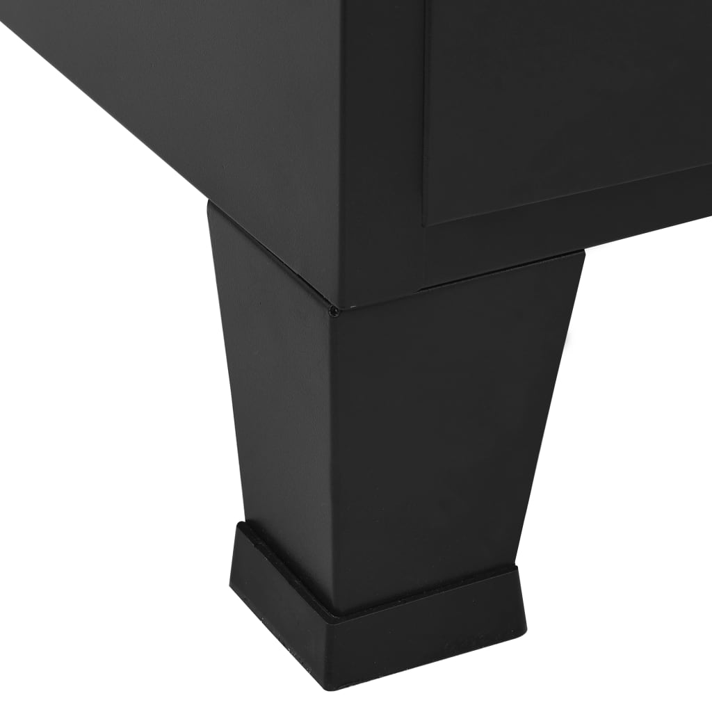 Armoire de bureau avec portes en maille Acier 75x40x120 cm Noir Classeur à tiroirs vidaXL   