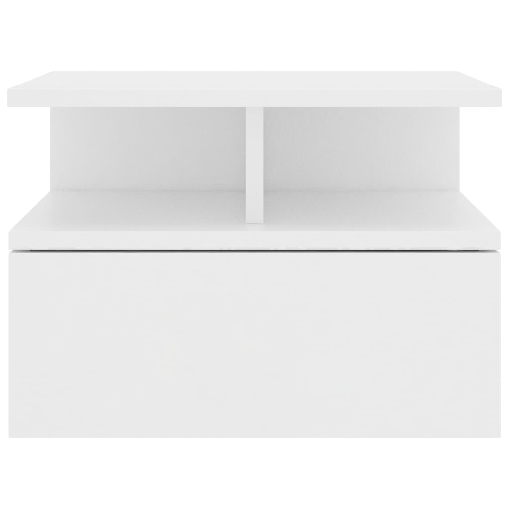 800406 vidaXL Tables de chevet flottantes 2 pcs Blanc Bois ingénierie - Xios Store SNC