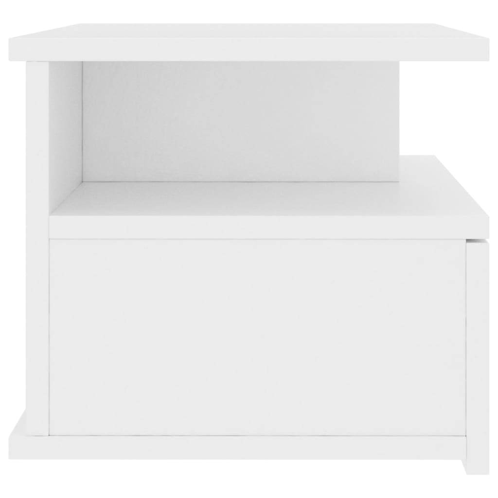 800406 vidaXL Tables de chevet flottantes 2 pcs Blanc Bois ingénierie - Xios Store SNC