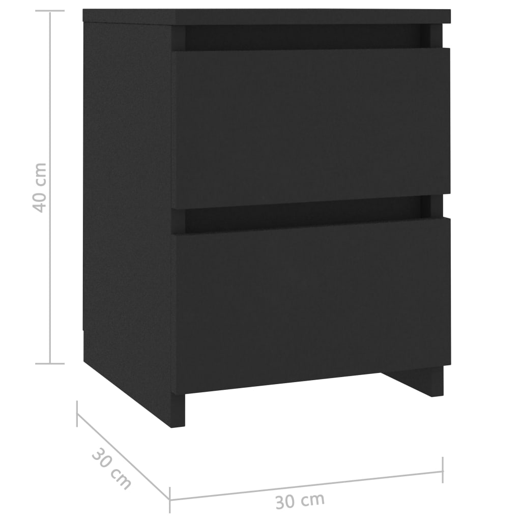 Table de chevet Noir 30x30x40 cm Bois d'ingénierie Tables de chevet vidaXL   