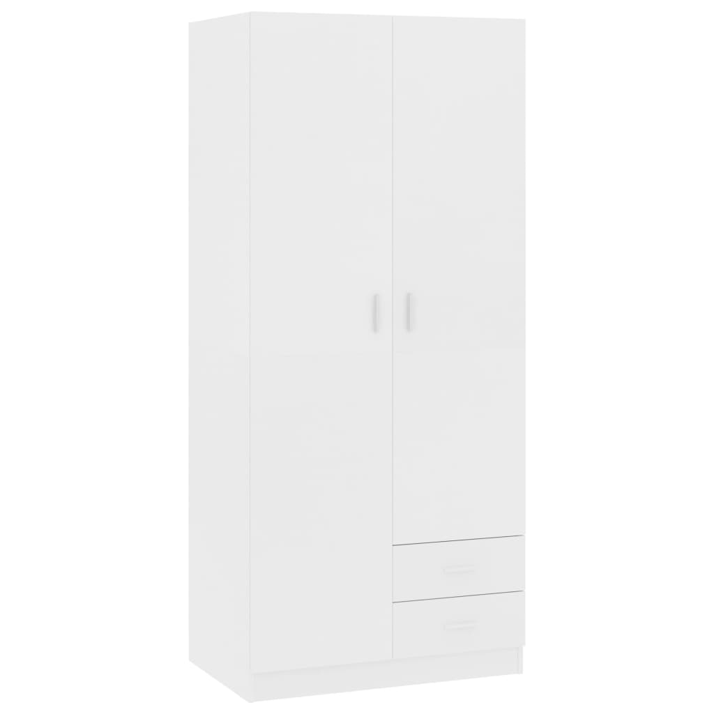 vidaXL Garde-robe Blanc 80x52x180 cm Bois d’ingénierie Armoires vidaXL