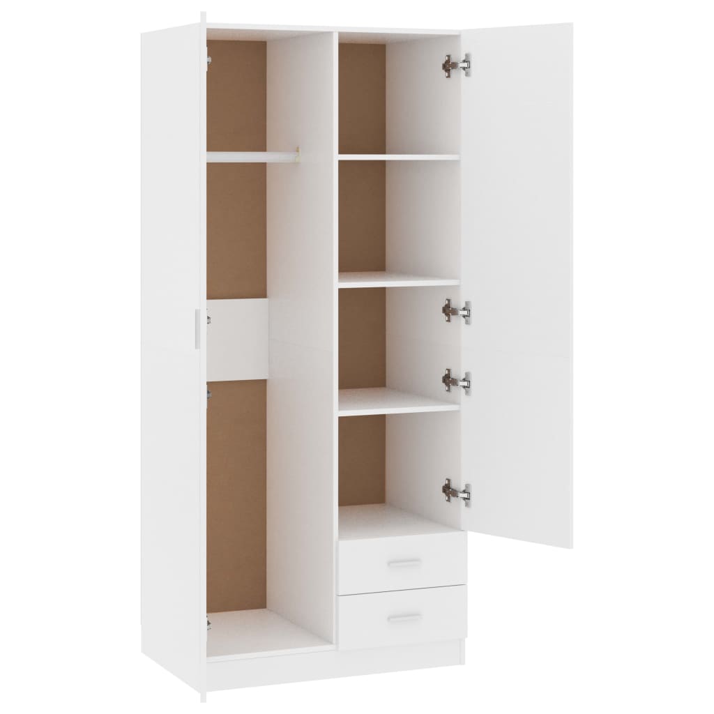 vidaXL Garde-robe Blanc 80x52x180 cm Bois d’ingénierie Armoires vidaXL