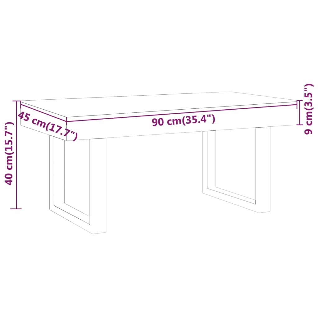 Table basse Gris et noir 90x45x40 cm MDF et fer Tables basses vidaXL   