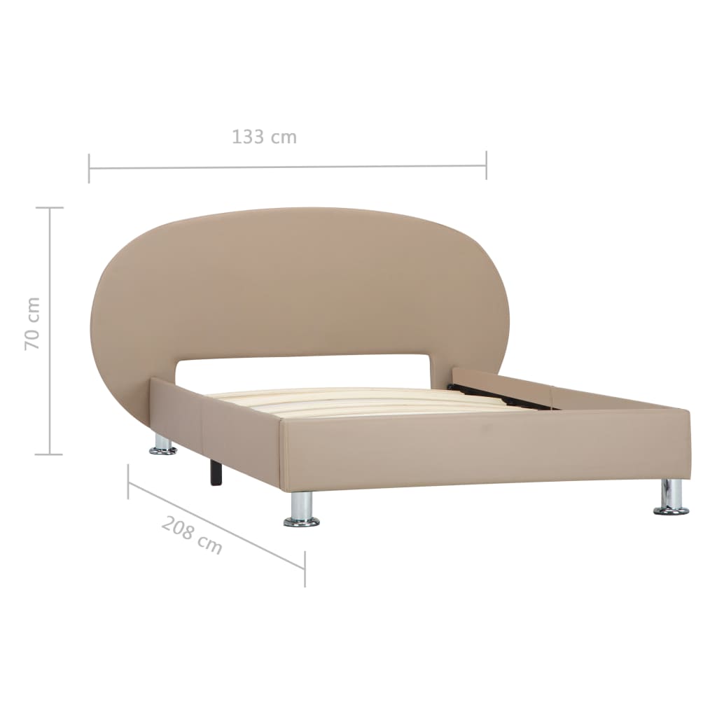 Cadre de lit Cappuccino Similicuir 100 x 200 cm Lits & cadres de lit vidaXL   