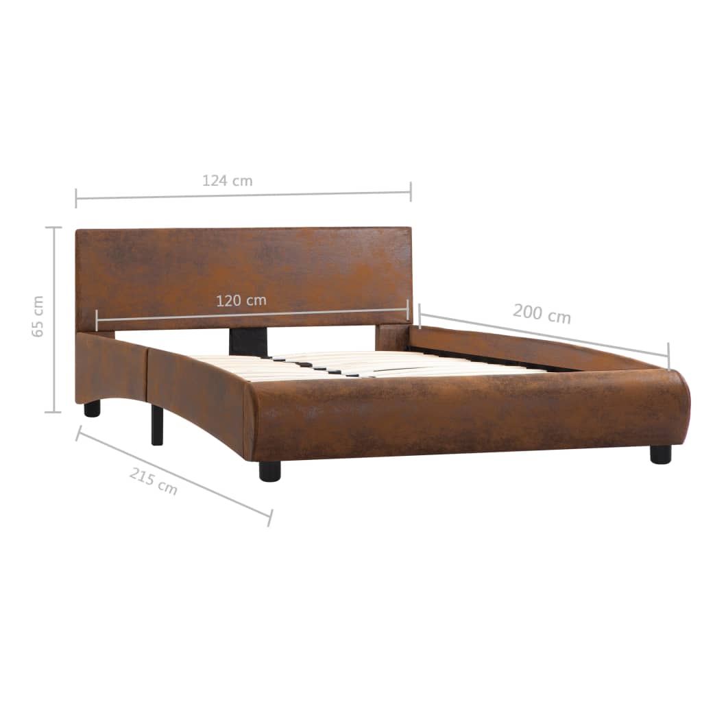 Cadre de lit Marron Similicuir 120 x 200 cm Lits & cadres de lit vidaXL   