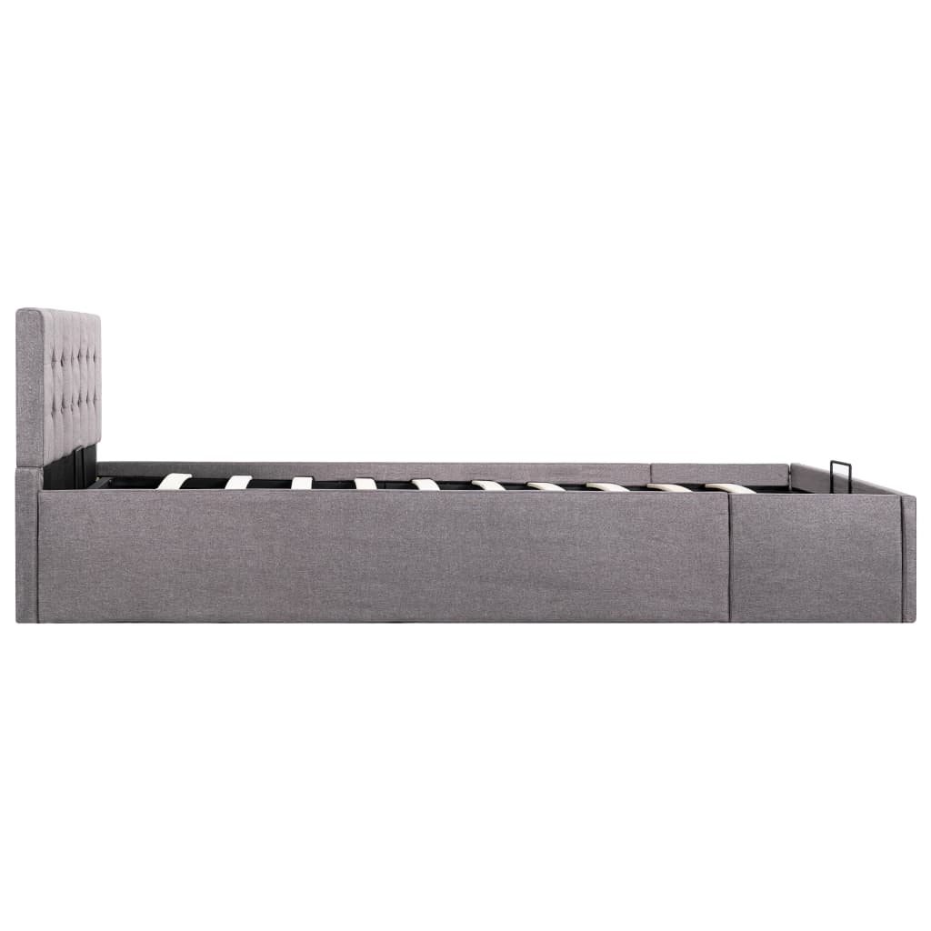 Cadre de lit à stockage hydraulique Taupe Tissu 120x200 cm Lits & cadres de lit vidaXL   