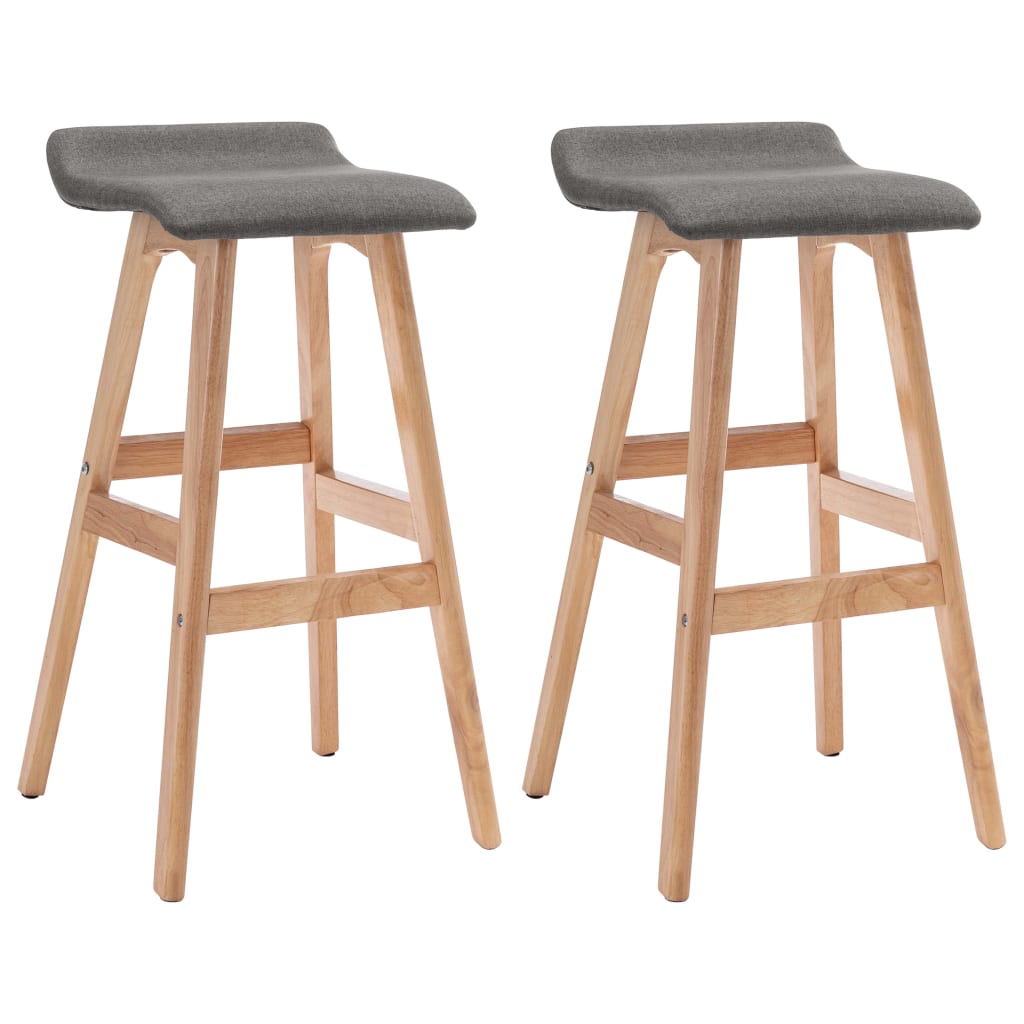 Tabourets de bar lot de 2 gris foncé tissu Tabourets de bar vidaXL   