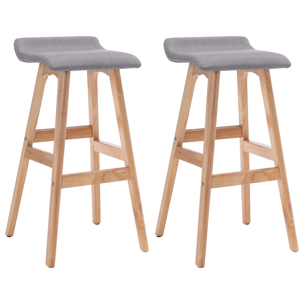 Tabourets de bar lot de 2 gris clair tissu Tabourets de bar vidaXL