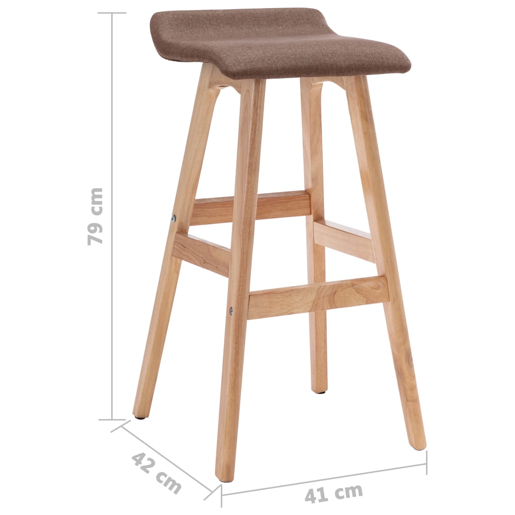 Tabourets de bar lot de 2 taupe tissu Tabourets de bar vidaXL