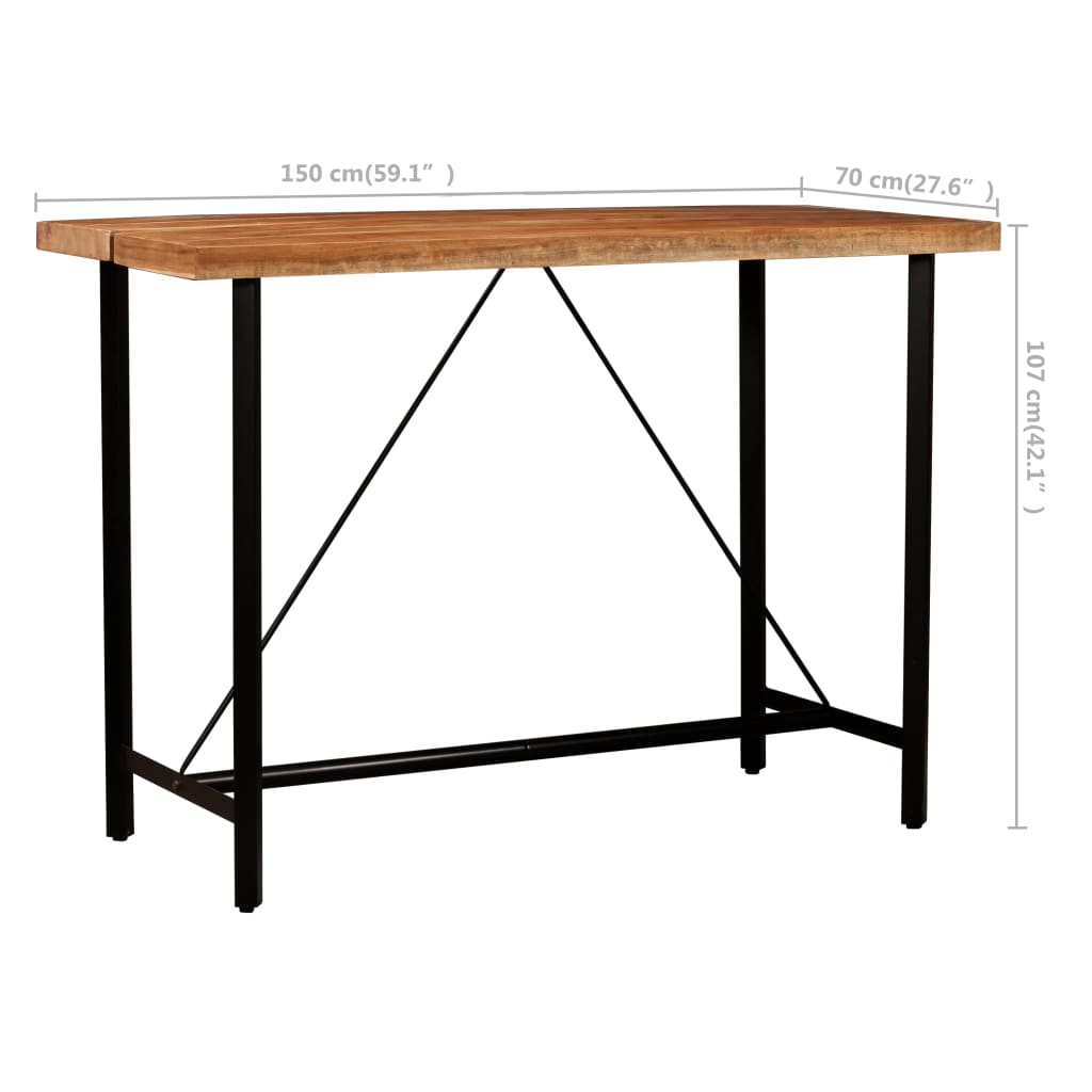 Ensemble de bar 5 pcs Bois de récupération et cuir véritable Meubles de salle à manger vidaXL   