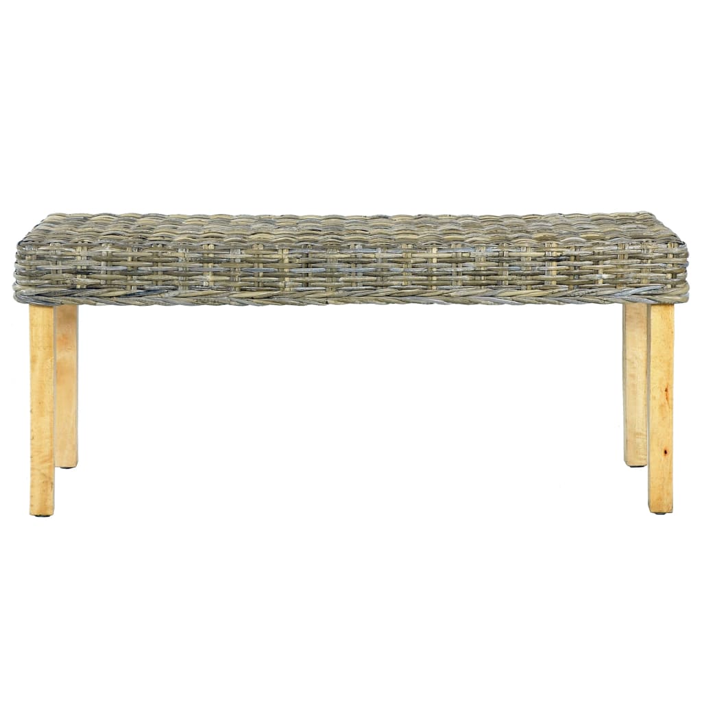 Banc 110 cm Rotin naturel kubu et bois de manguier massif Bancs de cuisine & salle à manger vidaXL   