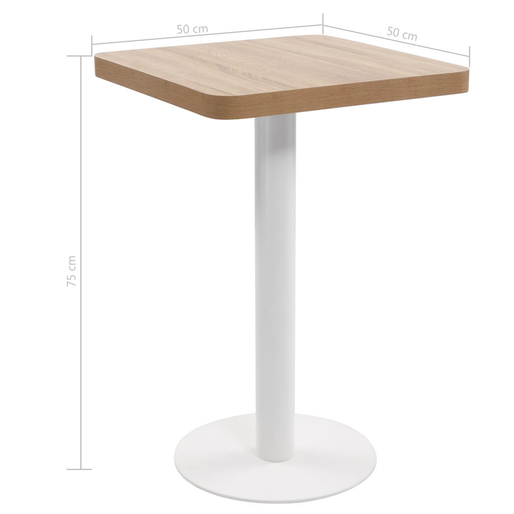 Table de bistro Marron clair 50x50 cm MDF Tables à manger vidaXL