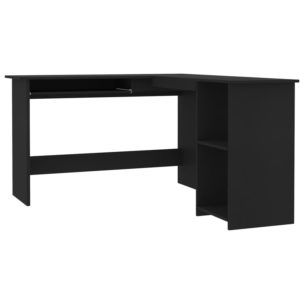 Bureau d'angle en forme de L Noir 120x140x75cm bois ingénierie Bureaux vidaXL