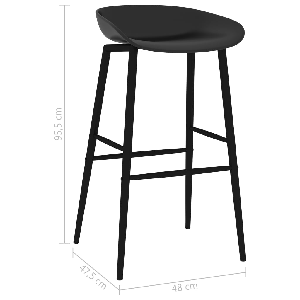 Chaises de bar lot de 2 noir Tabourets de bar vidaXL   