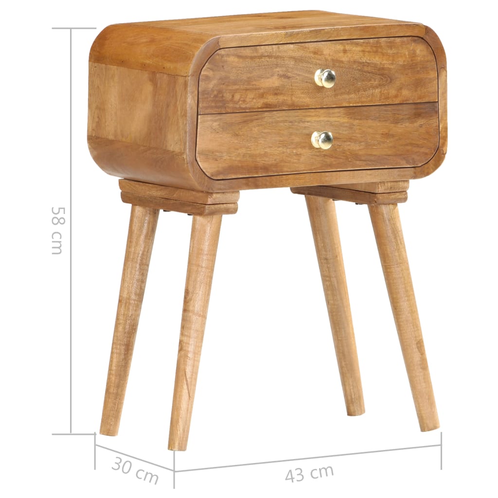 Table de chevet 43 x 30 x 58 cm Bois de manguier massif Tables de chevet vidaXL