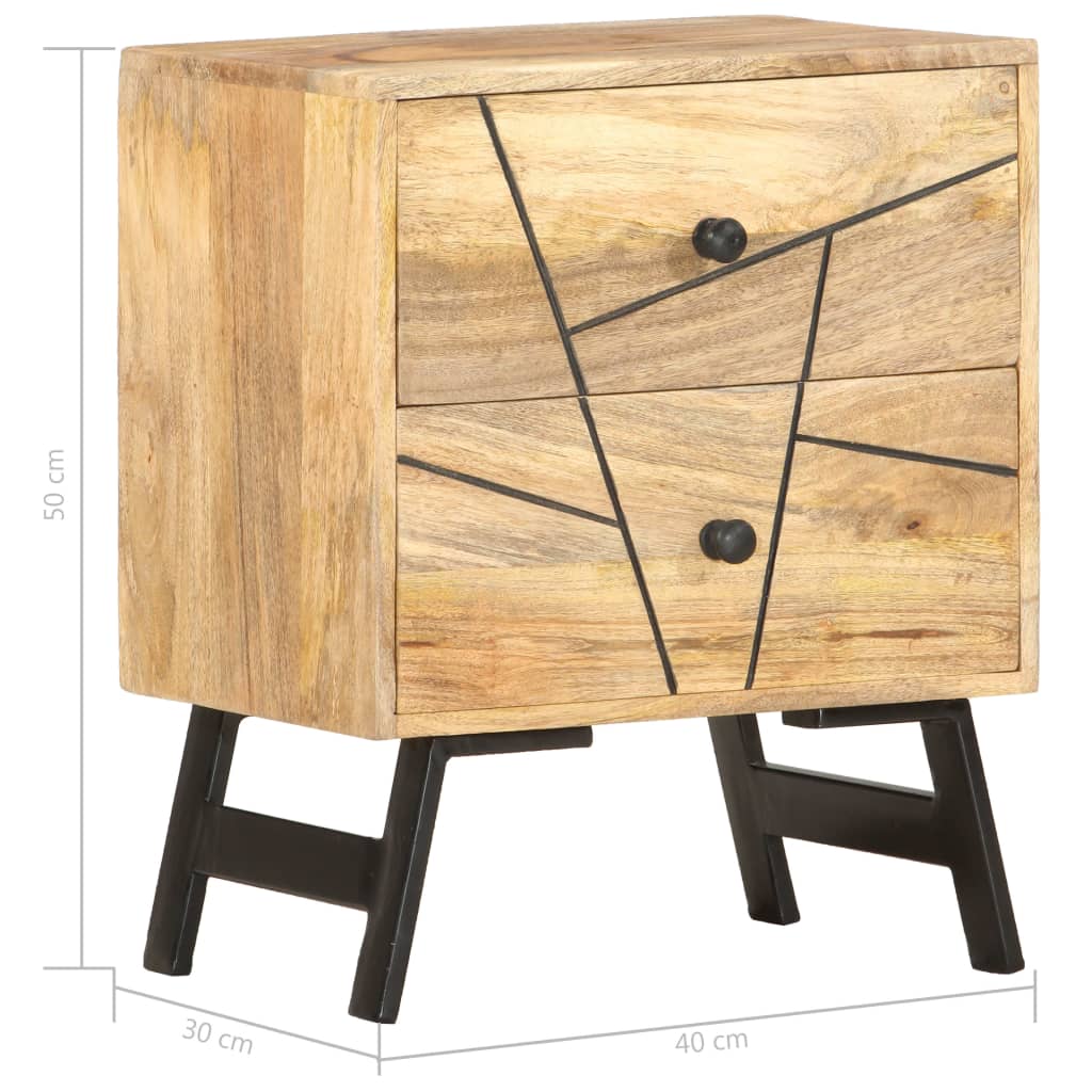 Table de chevet 40x30x50 cm Bois de manguier massif Tables de chevet vidaXL