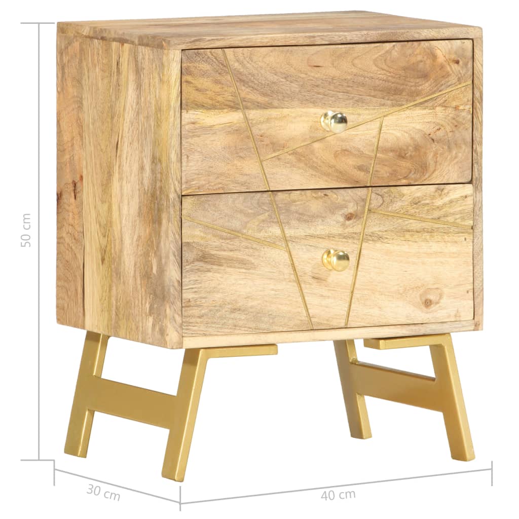 Table de chevet 40x30x50 cm Bois de manguier massif Tables de chevet vidaXL