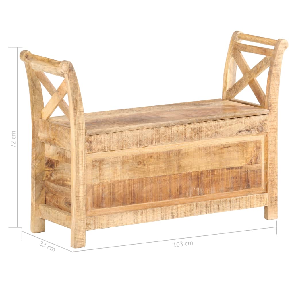 Banc d'entrée 103x33x72 cm Bois de manguier solide Bancs coffres vidaXL