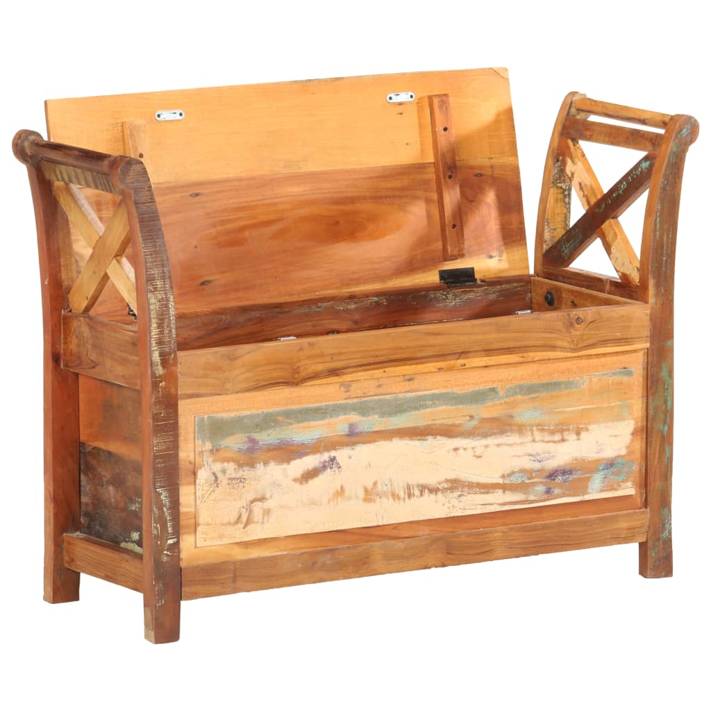 Banc d'entrée 103x33x72 cm Bois de récupération solide Bancs coffres vidaXL