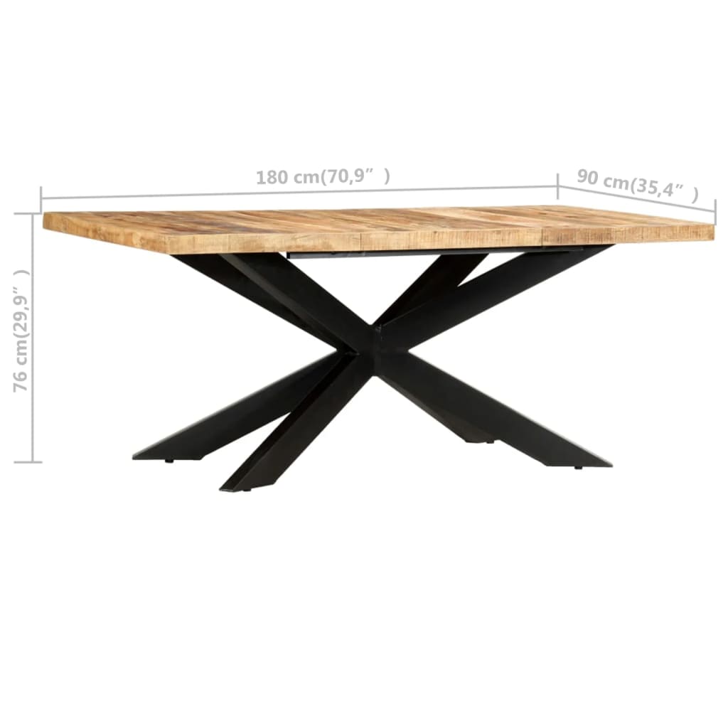 Table à dîner 180x90x76 cm Bois de manguier brut solide Tables à manger vidaXL