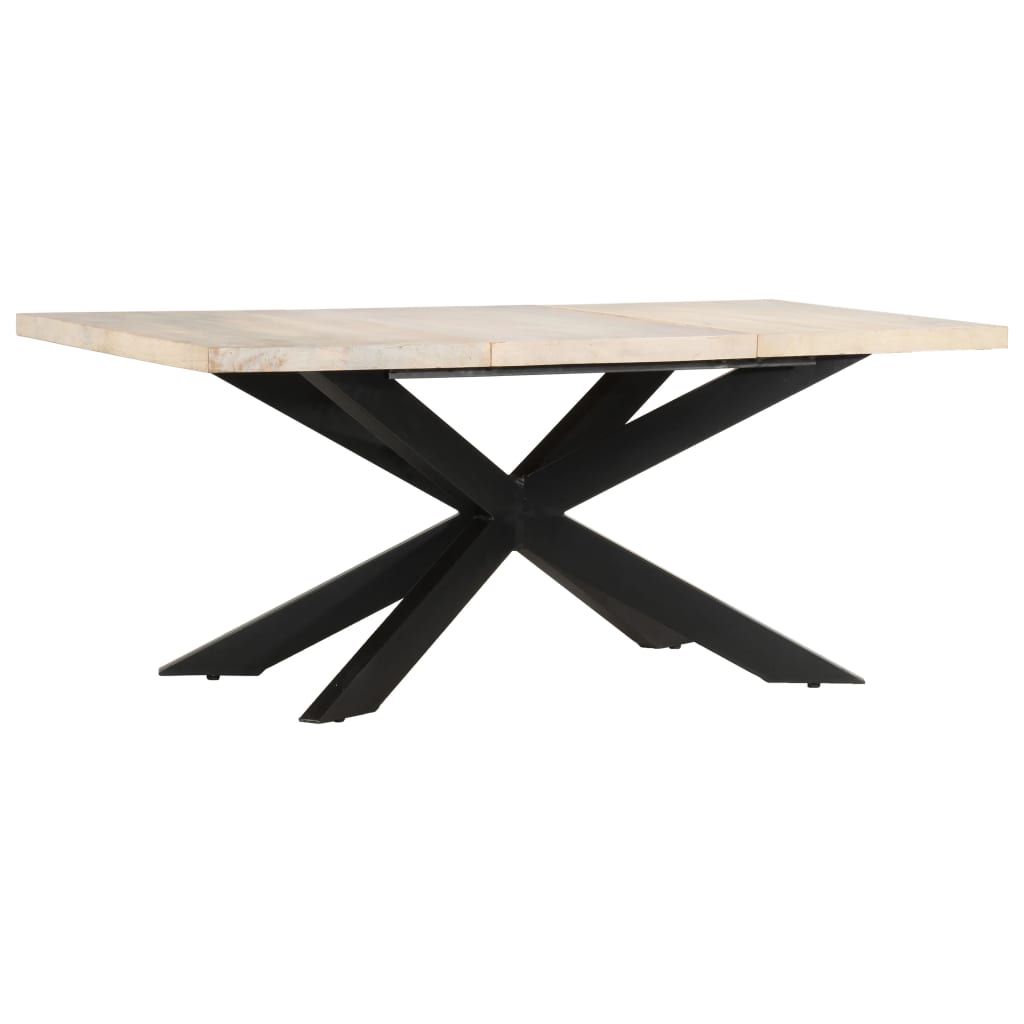 Table à dîner 180x90x76 cm Bois de manguier massif blanchi Tables à manger vidaXL