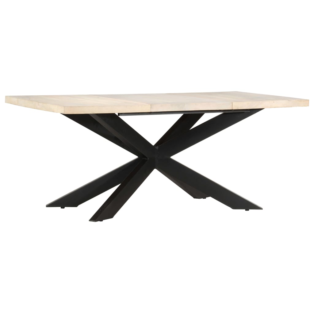 Table à dîner 180x90x76 cm Bois de manguier massif blanchi Tables à manger vidaXL