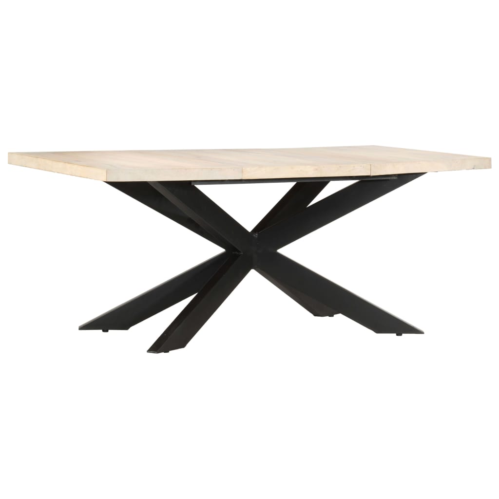 Table à dîner 180x90x76 cm Bois de manguier massif blanchi Tables à manger vidaXL