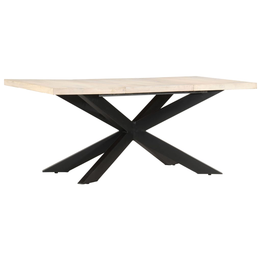 Table à dîner 180x90x76 cm Bois de manguier massif blanchi Tables à manger vidaXL