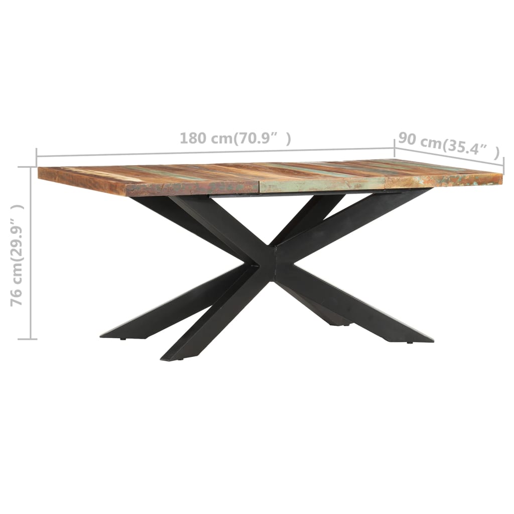 Table de salle à manger 180x90x76cm Bois de récupération solide Tables à manger vidaXL