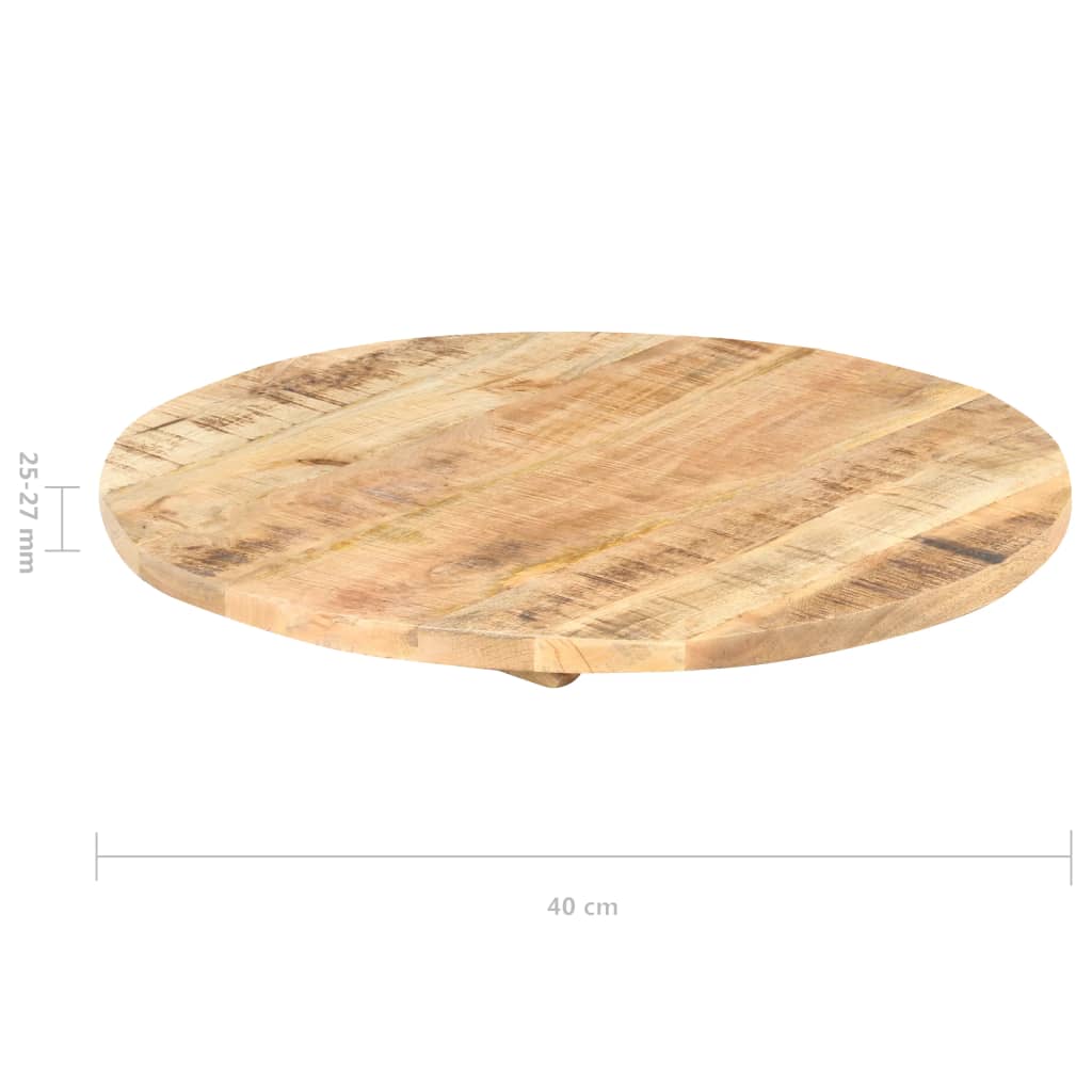 Dessus de table Bois de manguier solide Rond 25-27 mm 40 cm Plateaux de table vidaXL