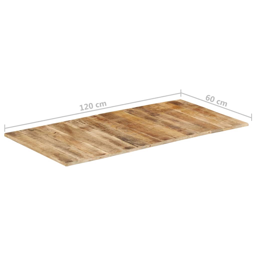 Dessus de table bois de manguier solide 15-16 mm 120x60 cm Plateaux de table vidaXL