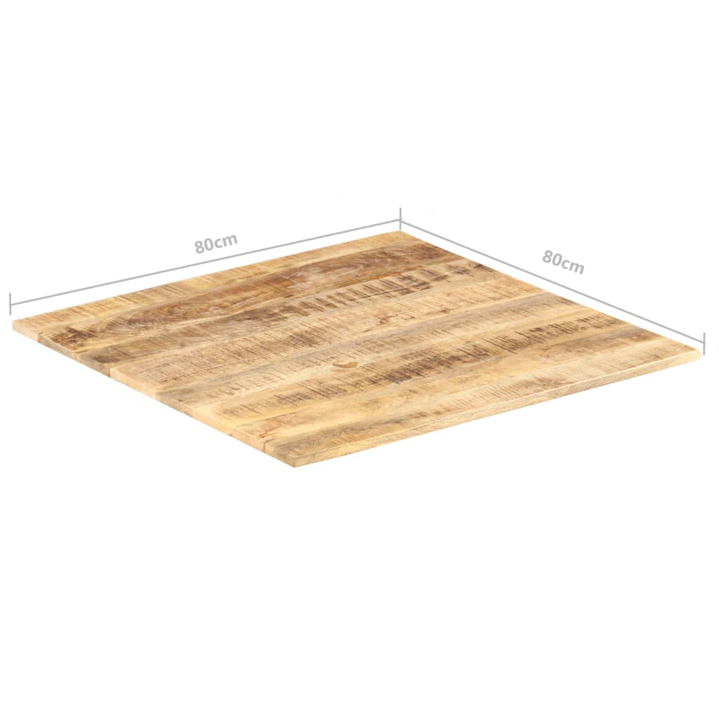 Dessus de table Bois de manguier solide 15-16 mm 80x80 cm Plateaux de table vidaXL