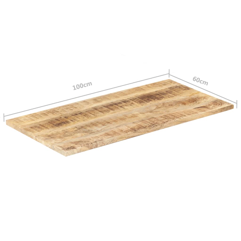 Dessus de table bois de manguier solide 25-27 mm 100x60 cm Plateaux de table vidaXL