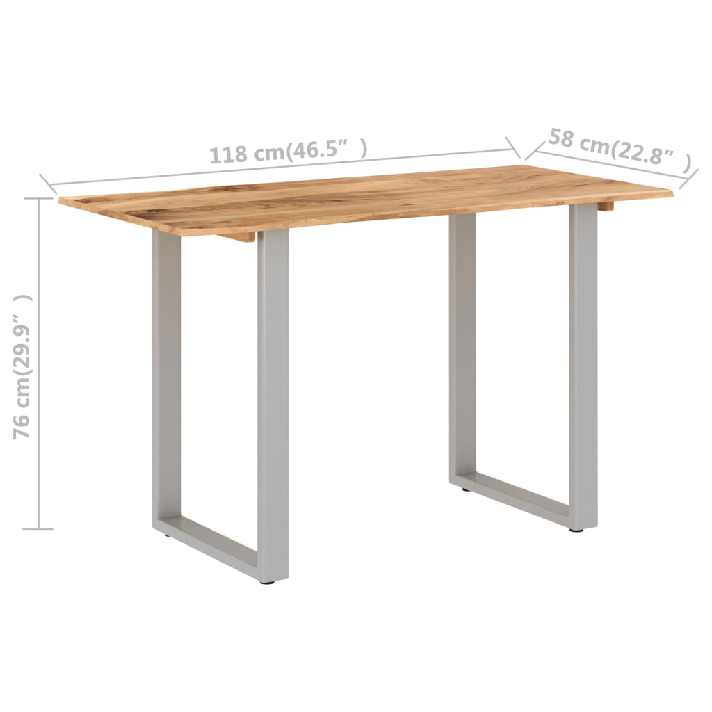 Table de salle à manger 118x58x76 cm Bois d'acacia solide Tables à manger vidaXL