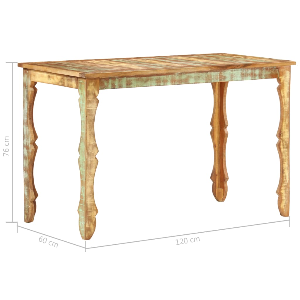 Table de salle à manger 120x60x76cm Bois de récupération massif - Xios Store SNC