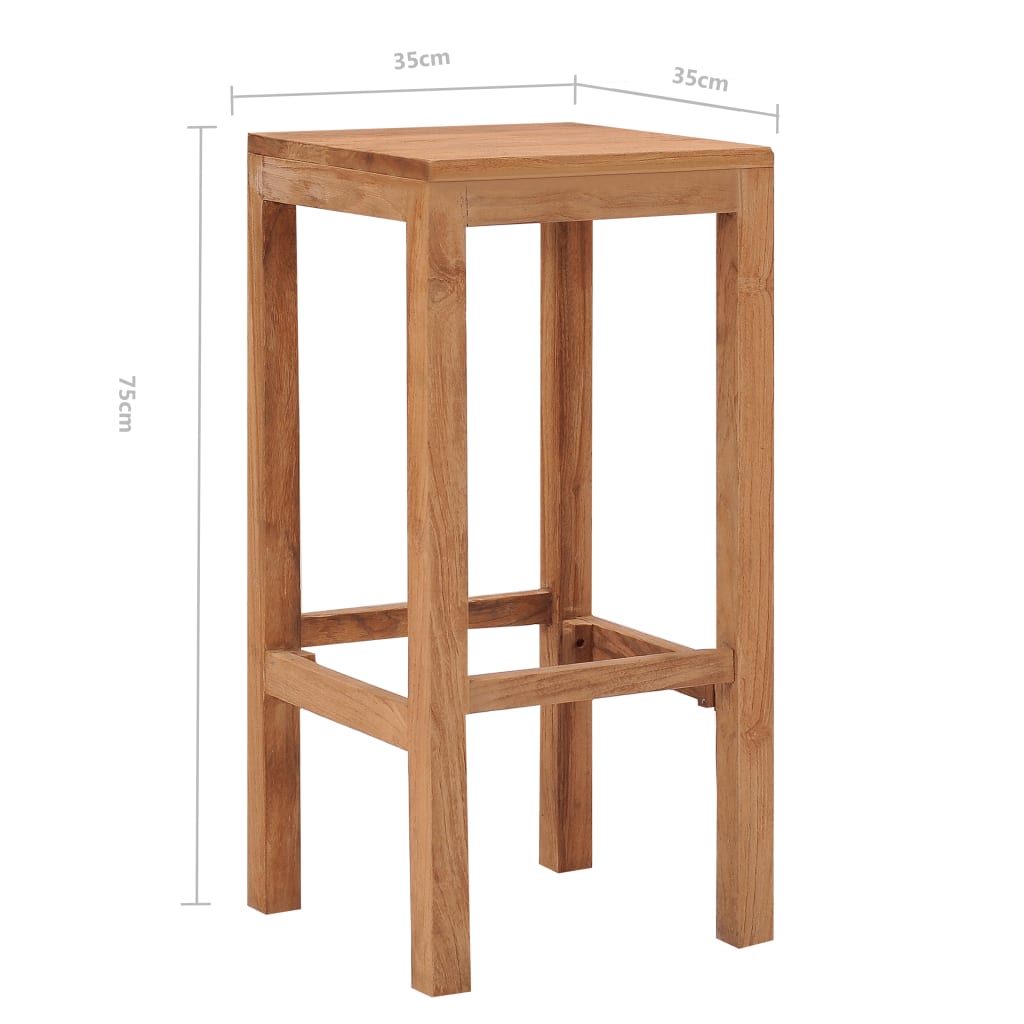 Tabourets de bar lot de 2 bois de teck massif Tabourets de bar vidaXL