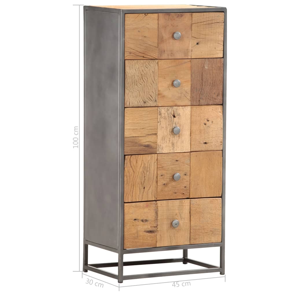 Armoire à tiroirs 45 x 30 x 100 cm Bois de récupération massif Commodes vidaXL