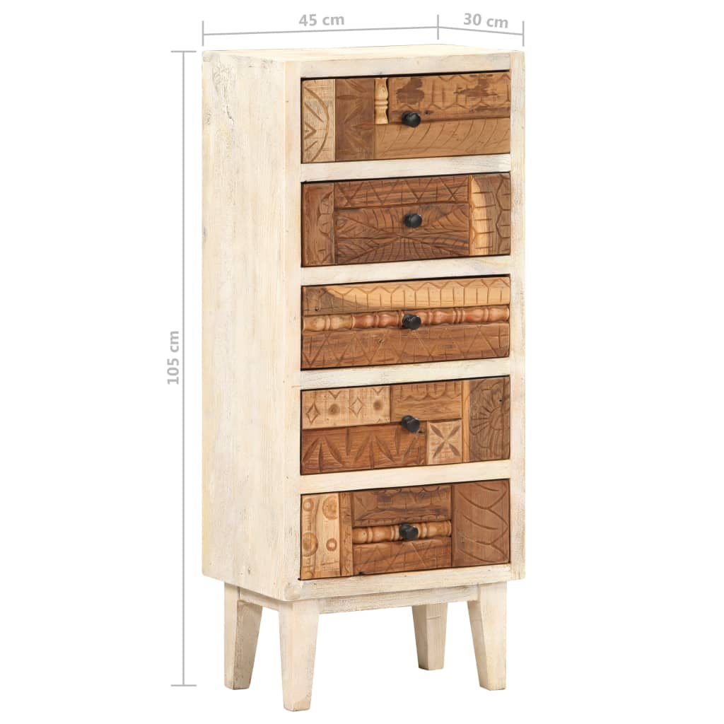 Armoire à tiroirs 45 x 30 x 105 cm Bois de récupération massif Casiers & armoires de rangement vidaXL   