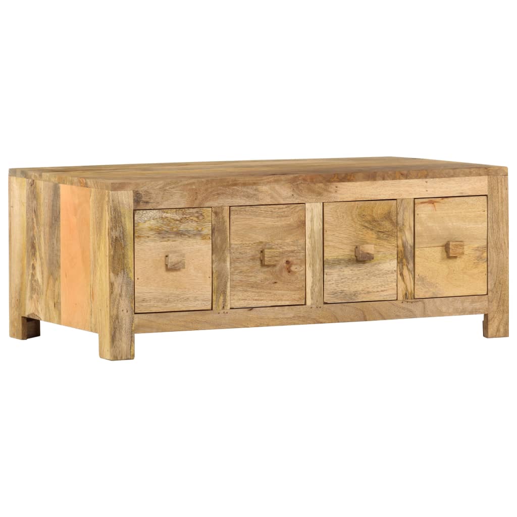 Table basse avec 4 tiroirs 90x50x35 cm Bois solide de manguier Tables basses vidaXL