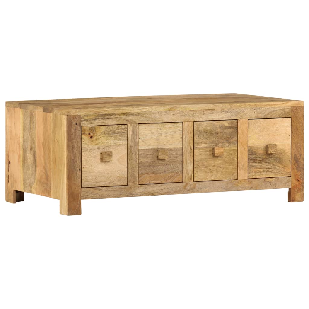 Table basse avec 4 tiroirs 90x50x35 cm Bois solide de manguier Tables basses vidaXL