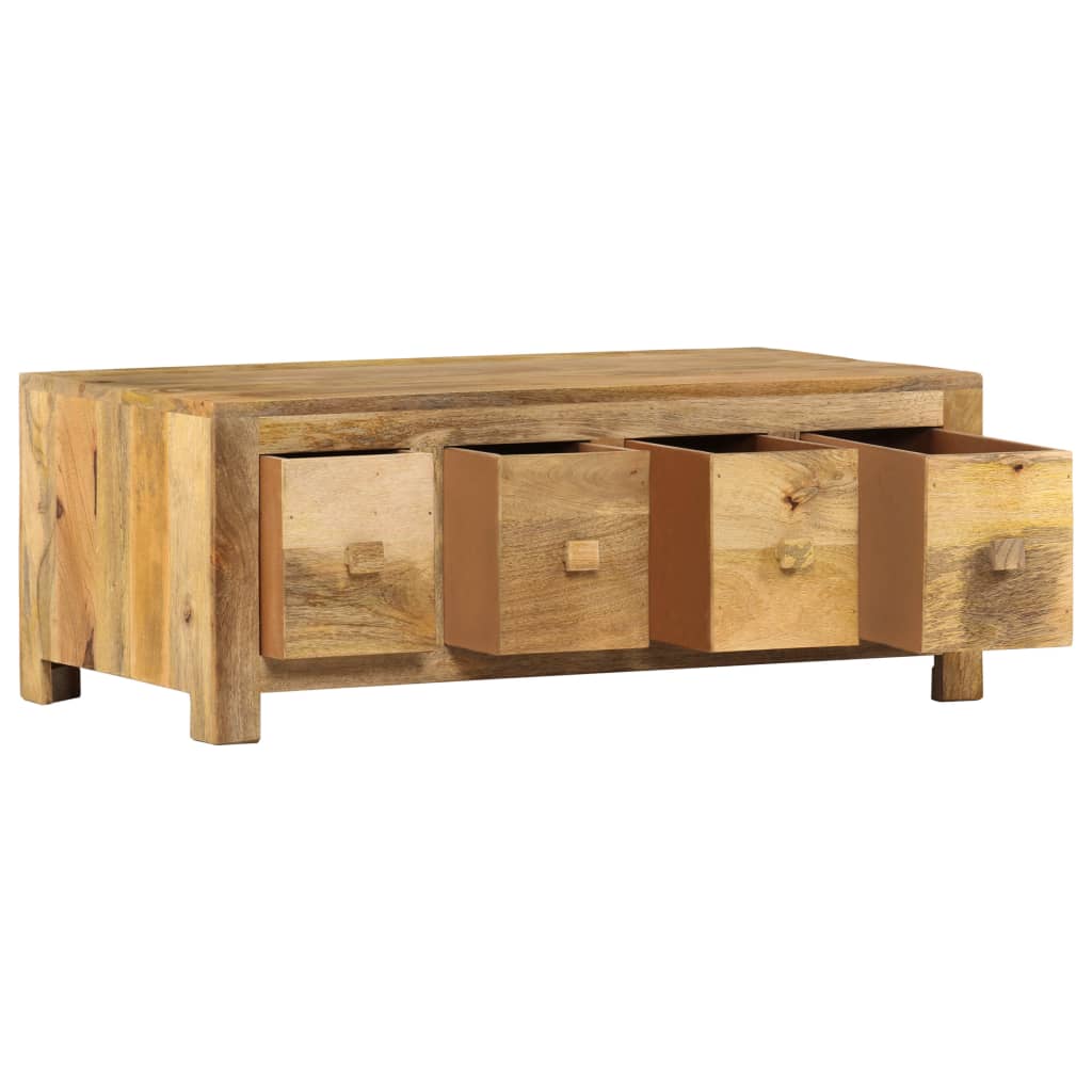 Table basse avec 4 tiroirs 90x50x35 cm Bois solide de manguier Tables basses vidaXL