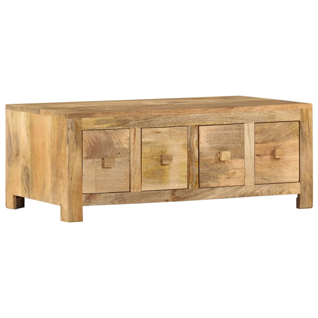 Table basse avec 4 tiroirs 90x50x35 cm Bois solide de manguier Tables basses vidaXL