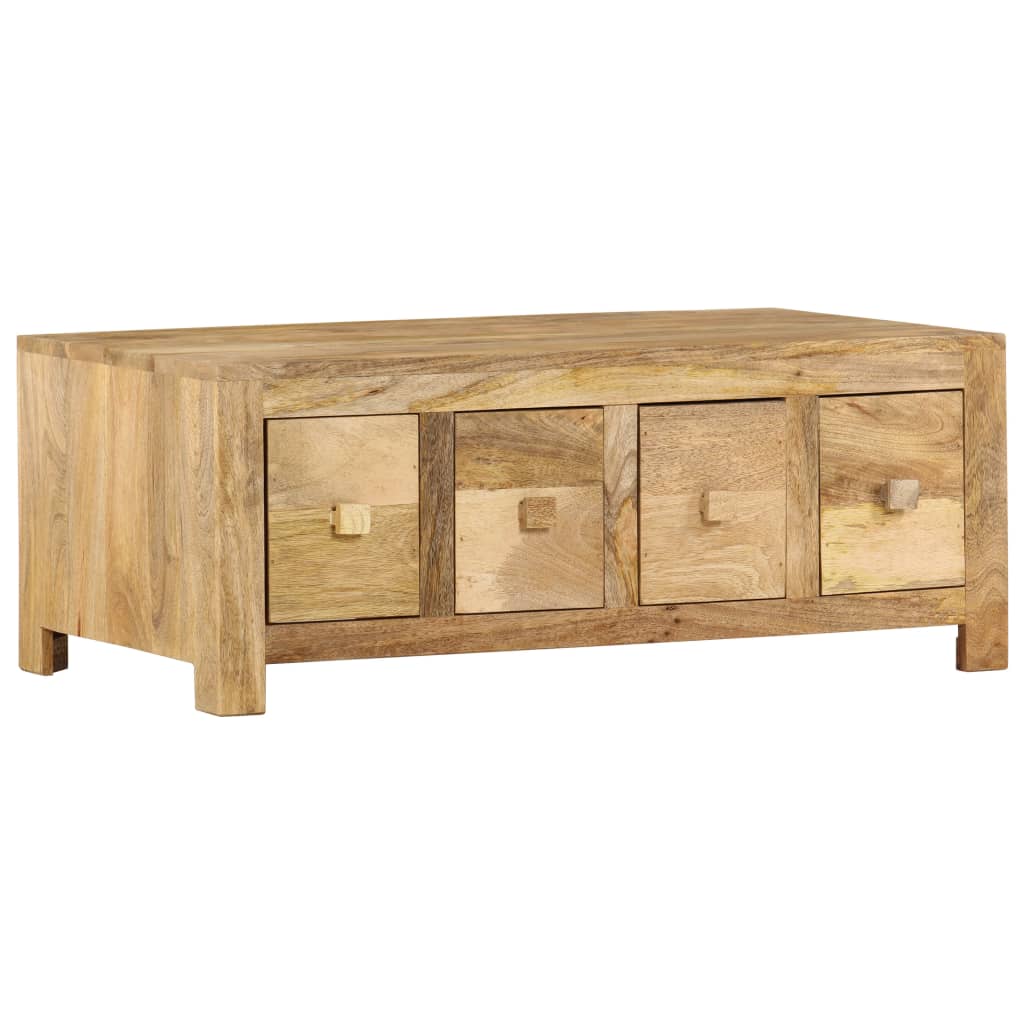 Table basse avec 4 tiroirs 90x50x35 cm Bois solide de manguier Tables basses vidaXL