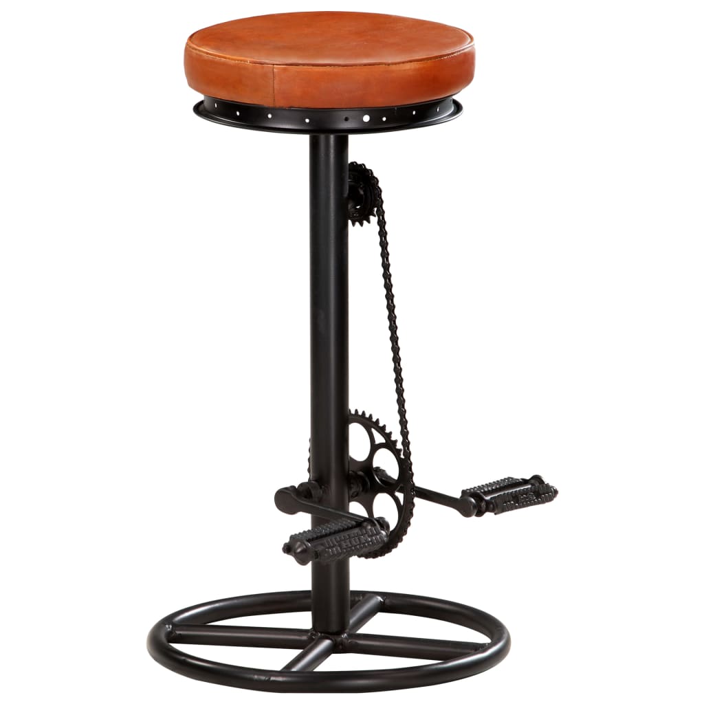 Tabourets de bar lot de 2 noir/marron cuir véritable de chèvre Tabourets de bar vidaXL   