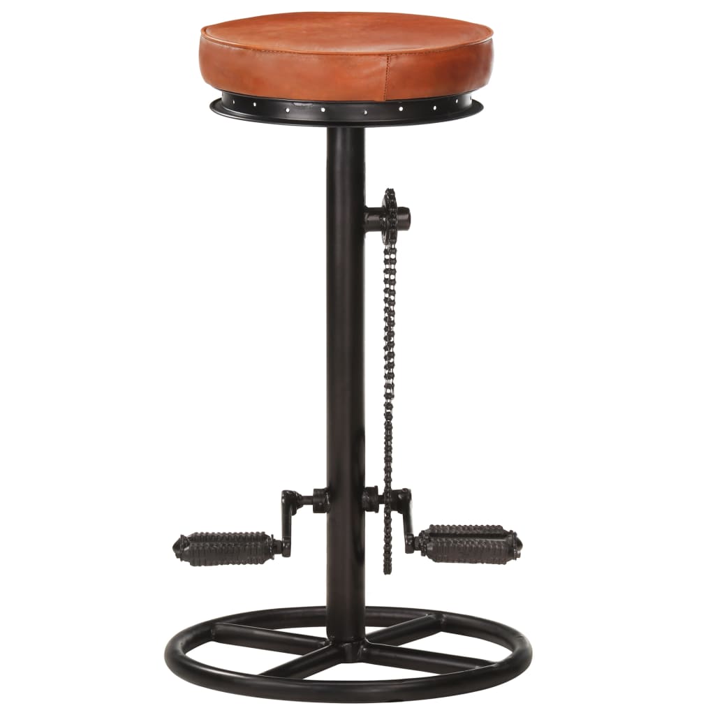 Tabourets de bar lot de 2 noir/marron cuir véritable de chèvre Tabourets de bar vidaXL   