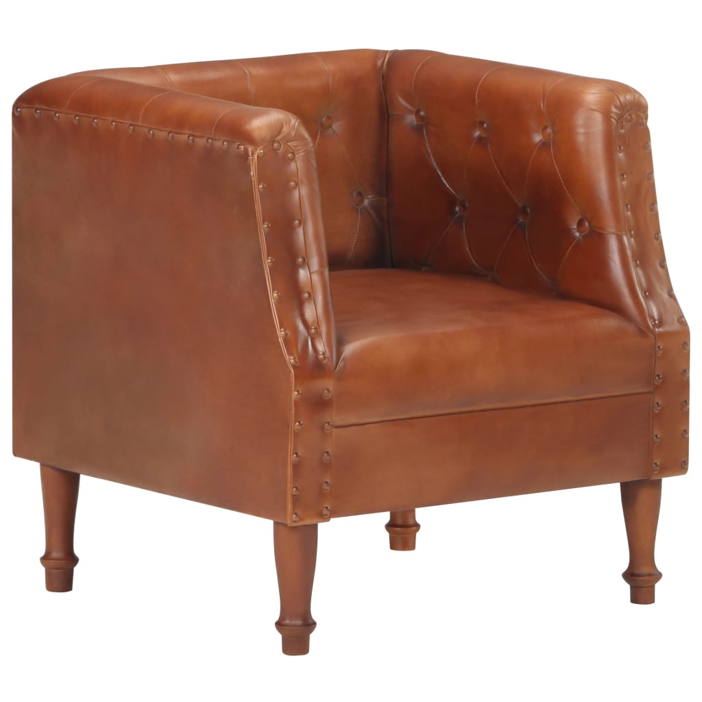 Fauteuil Marron Cuir véritable Fauteuils vidaXL   