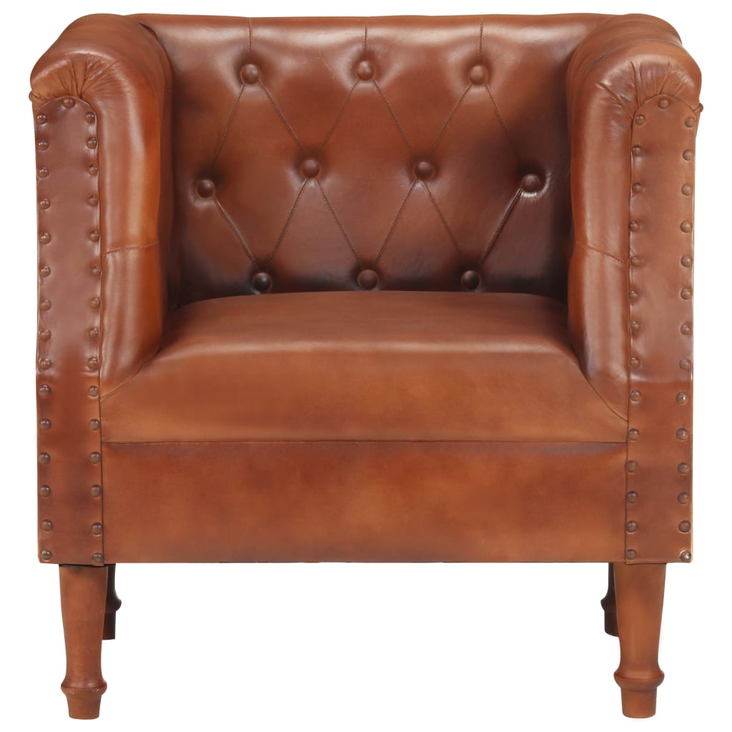 Fauteuil Marron Cuir véritable Fauteuils vidaXL   