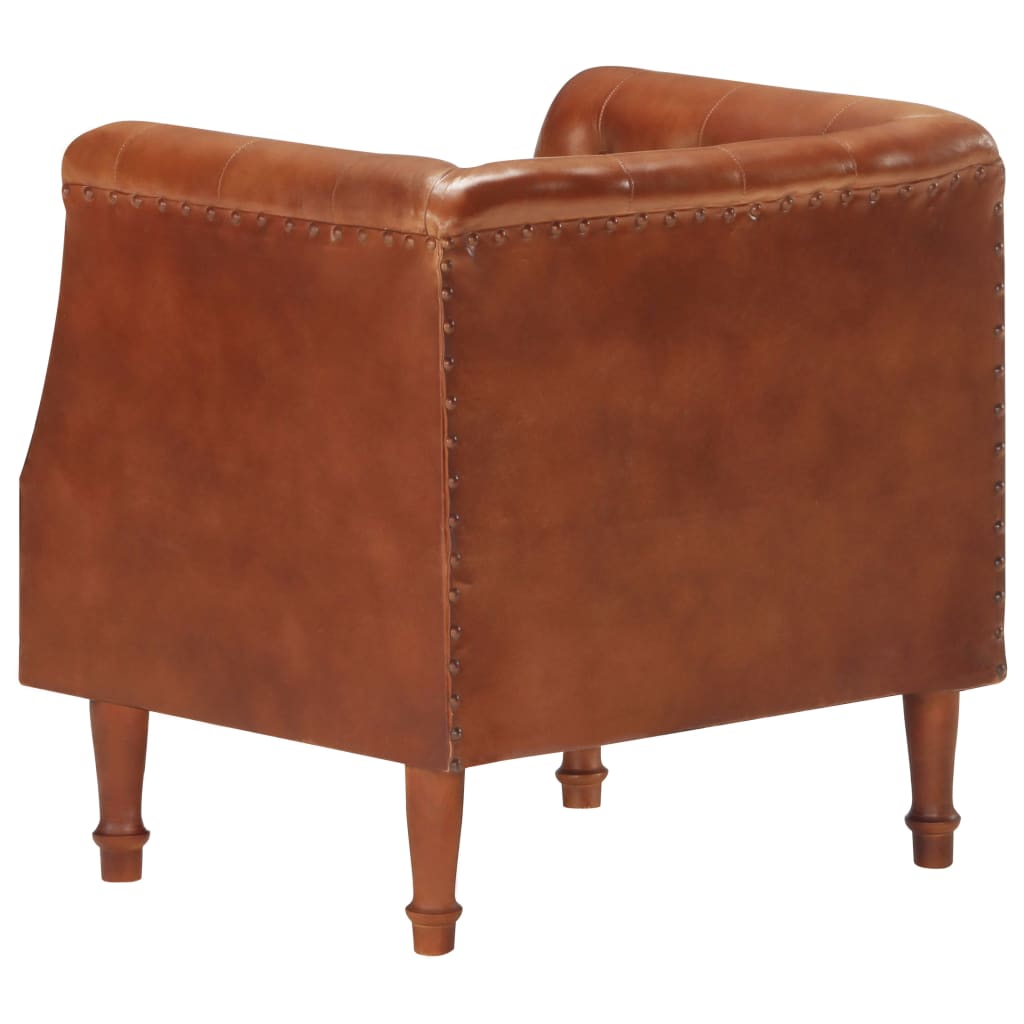 Fauteuil Marron Cuir véritable Fauteuils vidaXL   