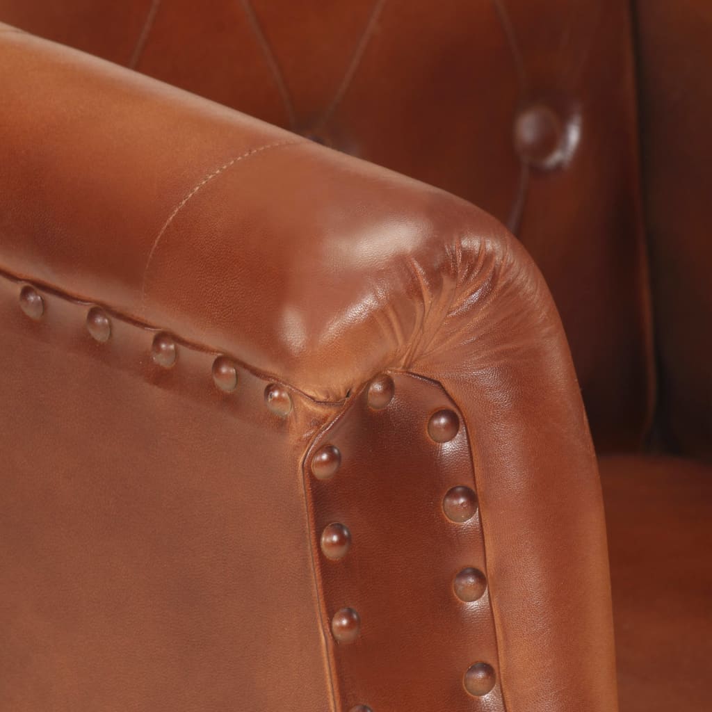 Fauteuil Marron Cuir véritable Fauteuils vidaXL   