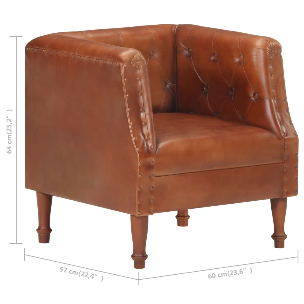 Fauteuil Marron Cuir véritable Fauteuils vidaXL   